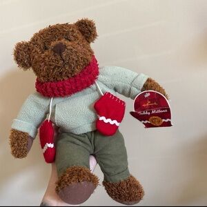 Hallmark HOLIDAY TEDDY Red MITTENS TEDDY BEAR 13" Plush STUFFED ANIMAL Toy